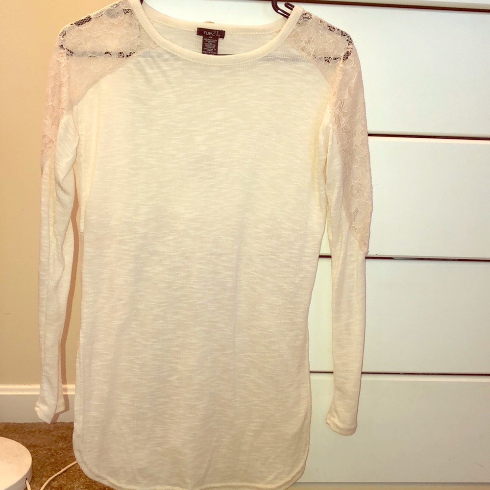 Rue 21 Tan lace long sleeve Top(Have Teal as well)